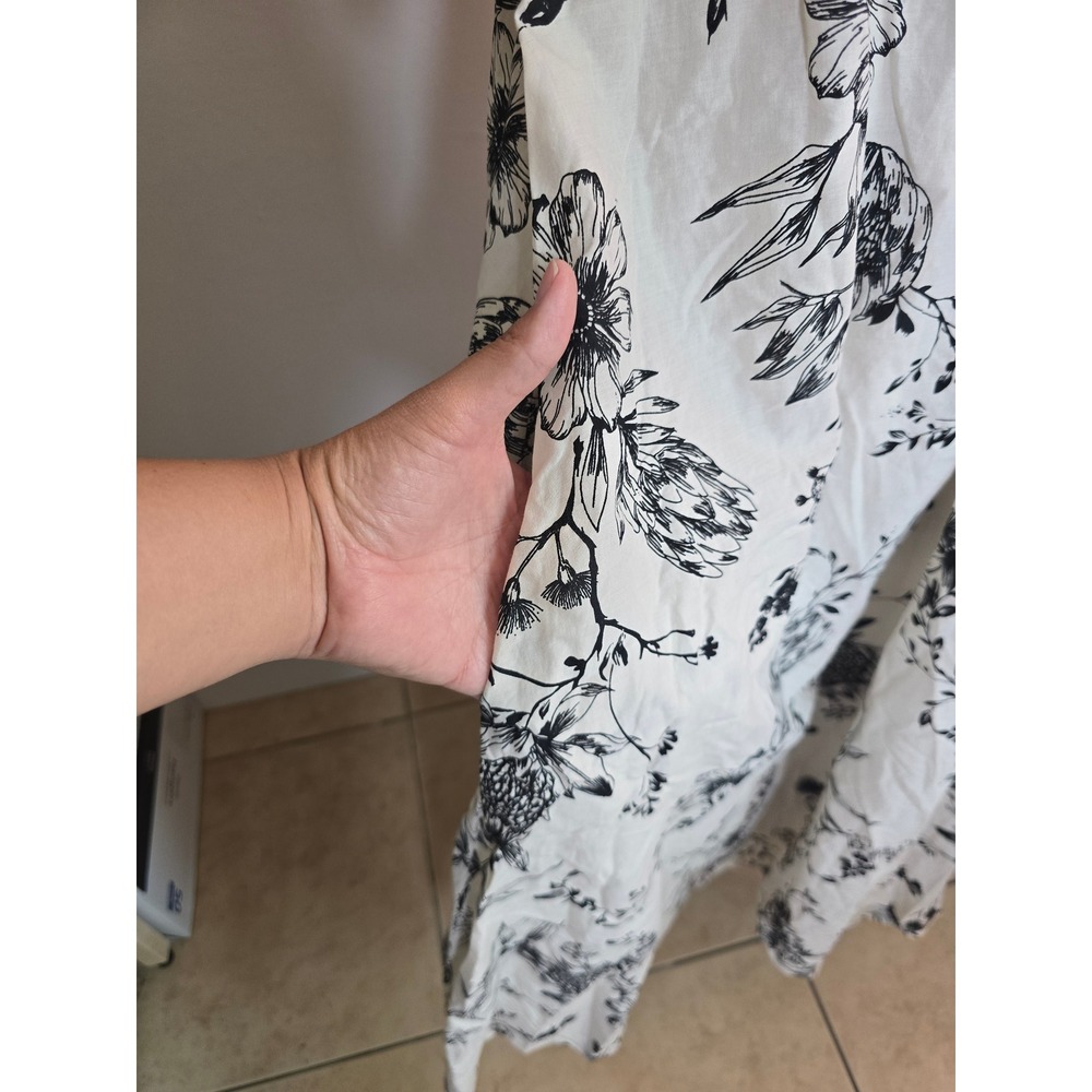 Anko Floral Cotton Midi Dress Size 18 Black White resortwear vacation lagenlook - Picture 4 of 8